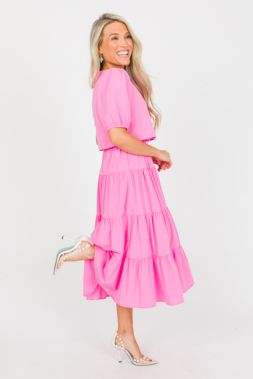 Overlay Tie Belt Midi, Pink