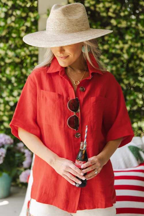 Short Sleeve Linen Shirt, Red - 0509-117-Edit.jpg