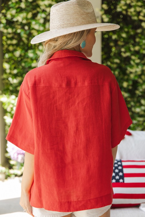 Short Sleeve Linen Shirt, Red - 0509-120-Edit.jpg