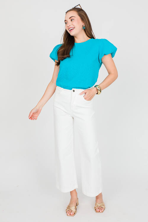 Texture Knit Top, Blue