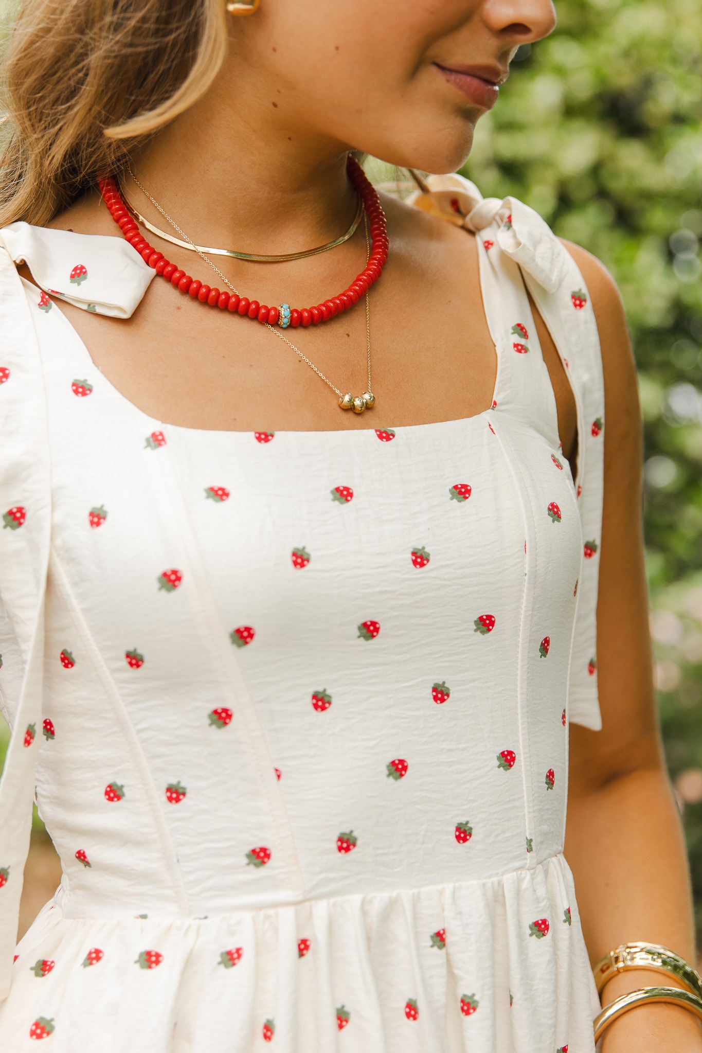 Ring Accent Beaded Necklace