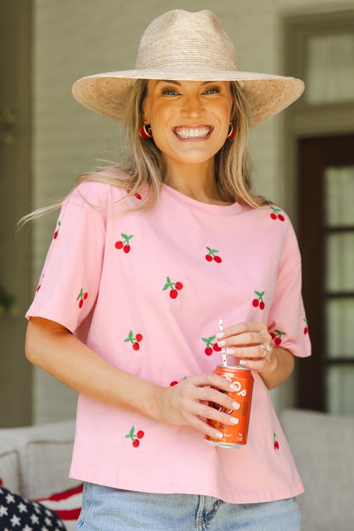 Cherry Embroidery Tee, Pink - 0509-175.jpg