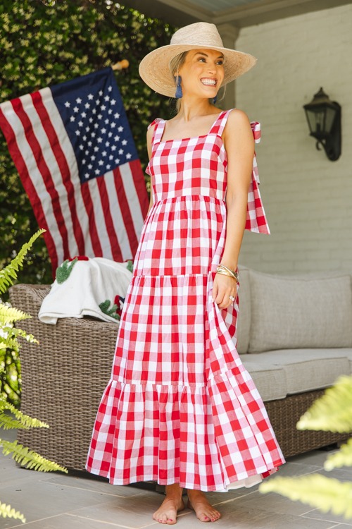 Tie Strap Check Midi, Red - 0509-208.jpg
