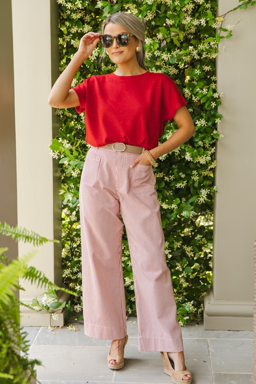 Round Neck Knit Top, Red - 0509-223.jpg