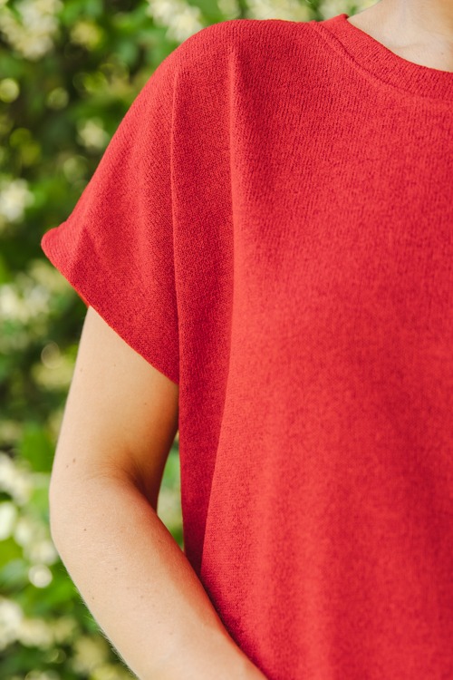 Round Neck Knit Top, Red - 0509-224.jpg