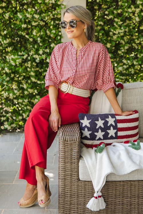 Raw Hem Wide Leg Pants, Red - 0509-238.jpg