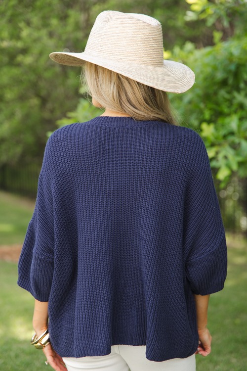 Flag Half Sleeve Sweater, Navy - 0509-302.jpg
