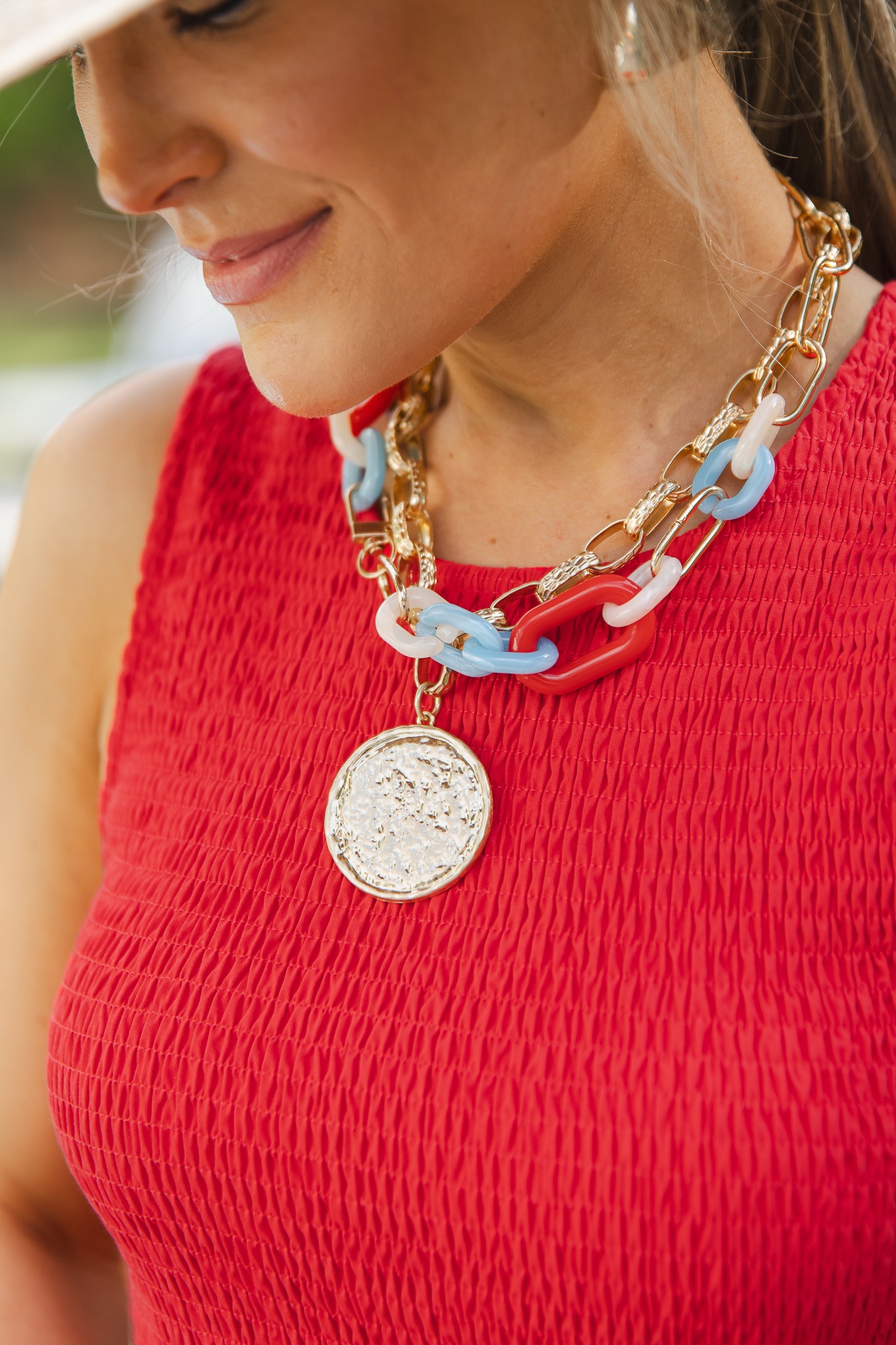 Hammered Pendant Necklace, Gold - 0509-325-Edit.jpg
