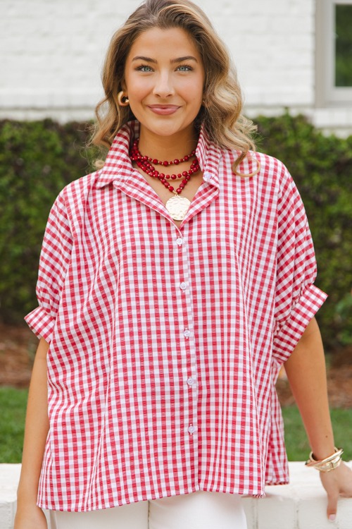 Grayson Gingham Shirt, Red/White - 0509-6.jpg