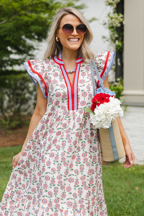 Darla Floral Midi, Red