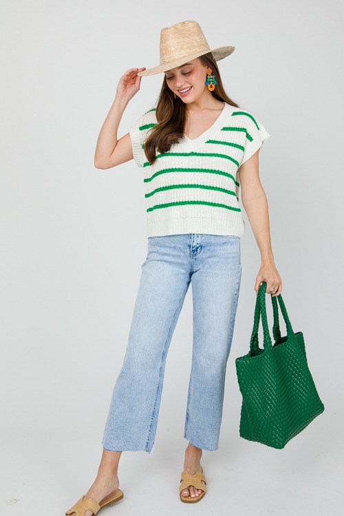 Celine Stripe Sweater, Green - 0509-76h.jpg