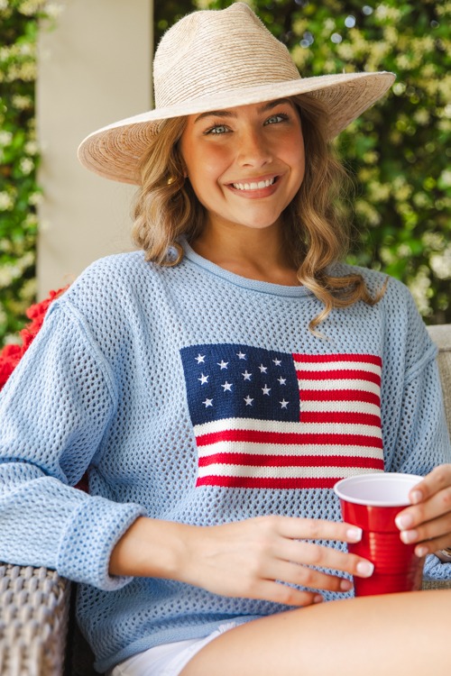 USA Flag Crochet Sweater, Powder Blue - 0509-77.jpg