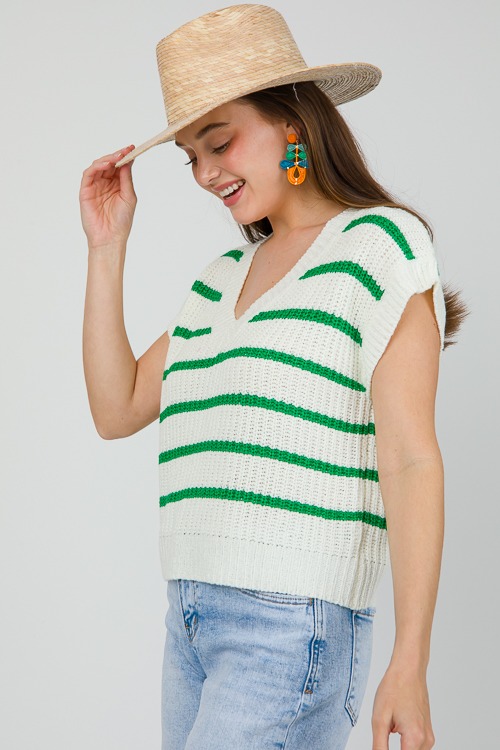 Celine Stripe Sweater, Green - 0509-81.jpg