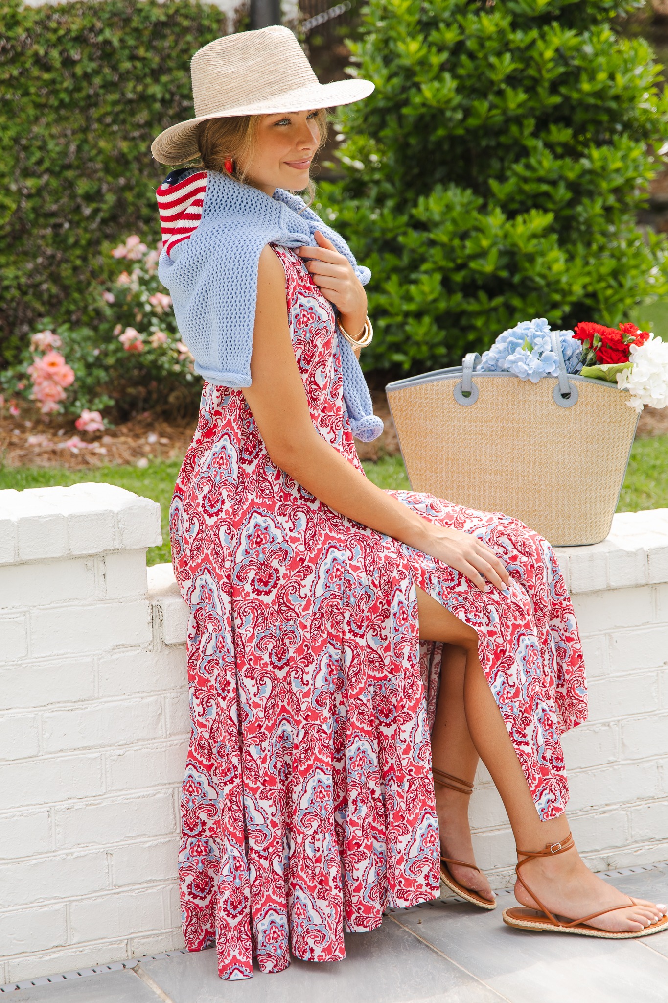 USA Flag Crochet Sweater, Powder Blue - 0509-85p.jpg