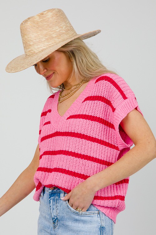 Celine Stripe Sweater, Hot Pink - 0509-99.jpg