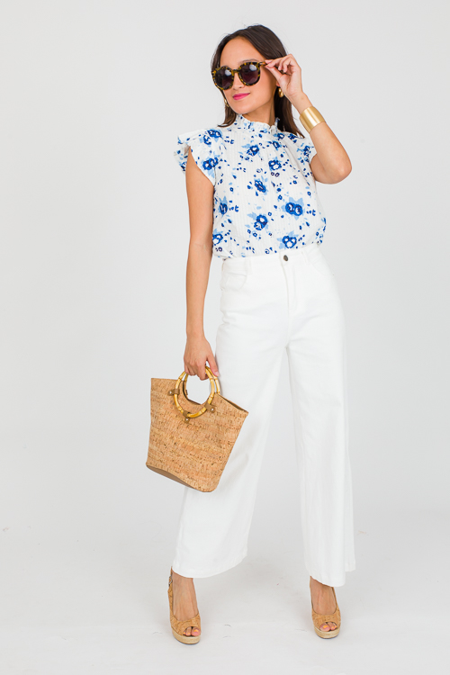 Betty Blue Floral Top, Cream