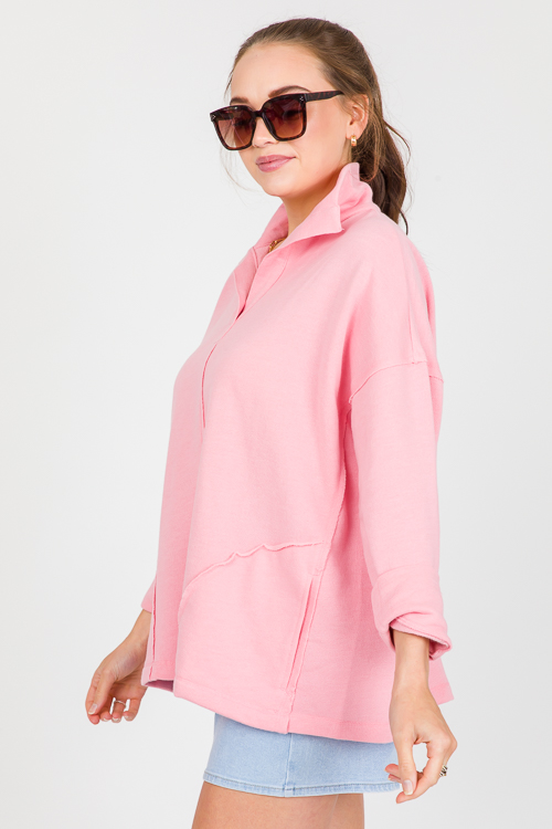 Pop Collar Pullover, Pink