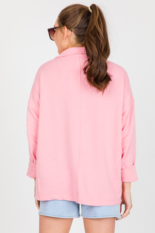 Pop Collar Pullover, Pink