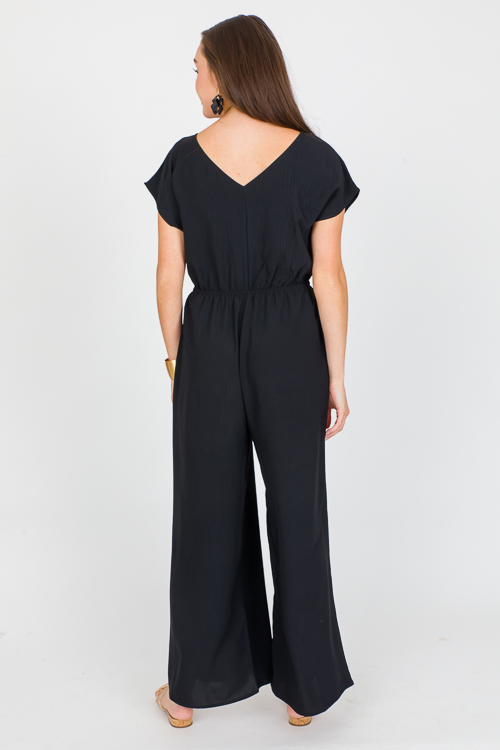 Tie Front Black Jumpsuit