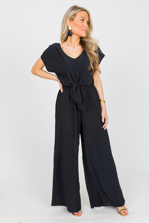 Tie Front Black Jumpsuit