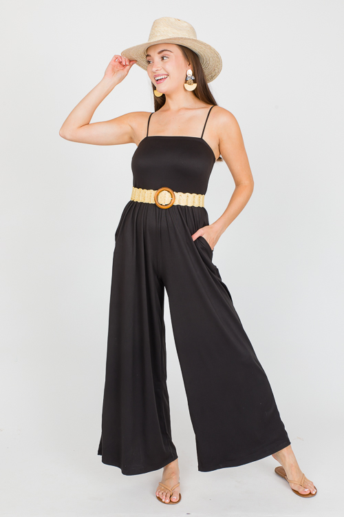 Creamy Soft Knit Jumpsuit, Black