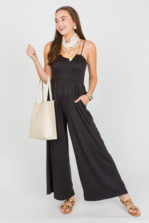 Creamy Soft Knit Jumpsuit, Black