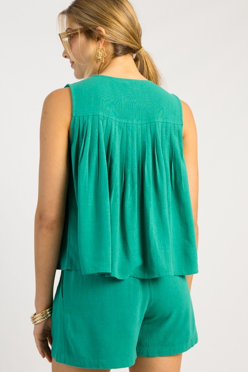 Pintuck Button Tank, Kelly Green - 0512-109.jpg