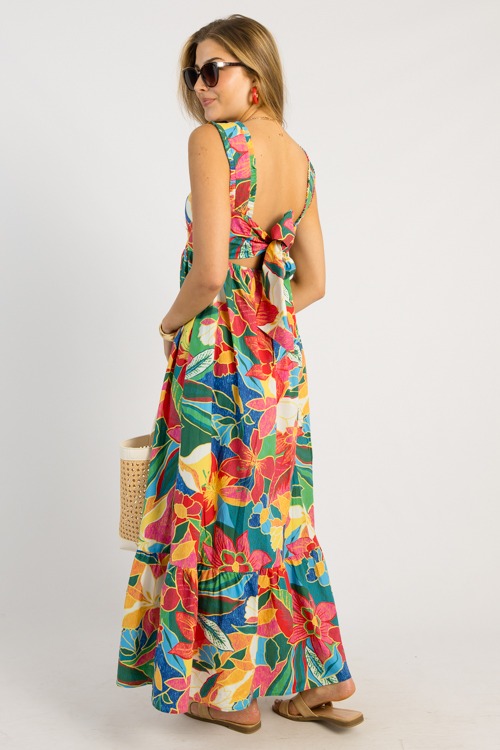 Tropical Paradise Maxi, Red Multi