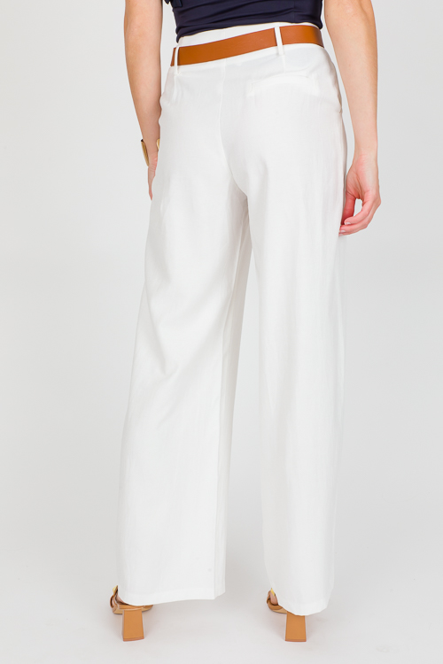 Belted Trousers, White