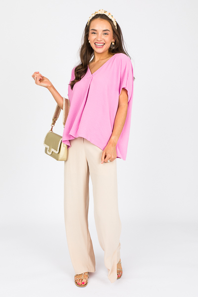 Side Slit Trousers, Taupe