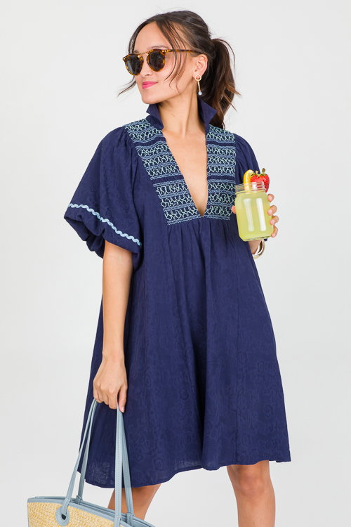 blue drop waist mini dress Drop Waist Mini Dress main image 1