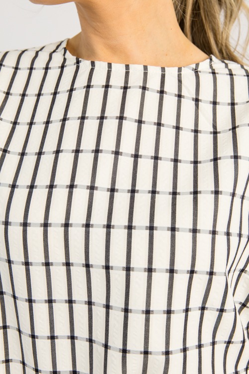 Cuff Sleeve Check Top, Black - 0513-112.jpg
