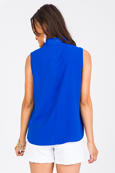 Crossover Blouse, Royal Blue