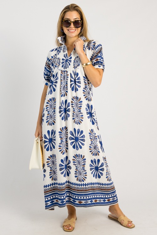 Smock Yoke Printed Maxi, Navy Mix - 0513-1p.jpg