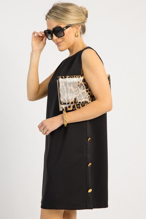 Annie Button Dress, Black