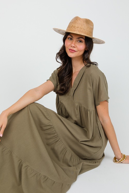 Tiered Babydoll Maxi, Olive