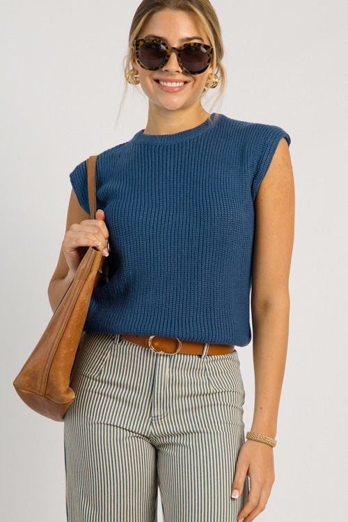 Lakyn Sleeveless Sweater, Teal