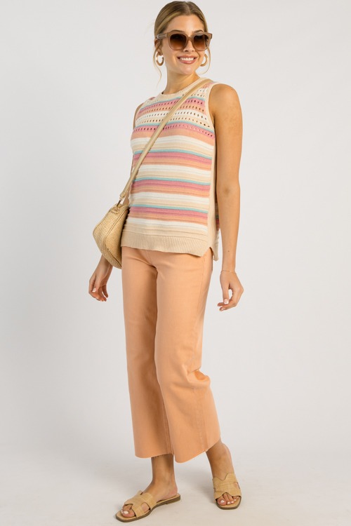 Mona Striped Sweater Tank, Pink
