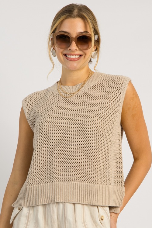 Jackie Sweater Tank, Lt. Taupe