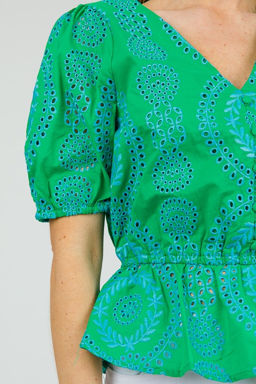 Embroidery Peplum Top, Green Blue - 0514-142.jpg