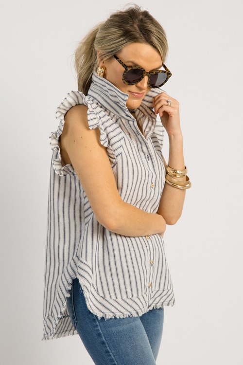 Remi Stripe Button Up, Navy - 0514-170.jpg