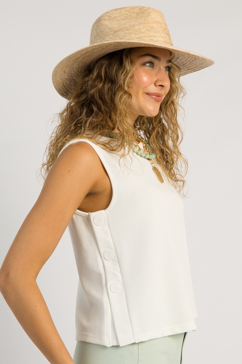 Side Button Knit Tank, White - 0514-221.jpg