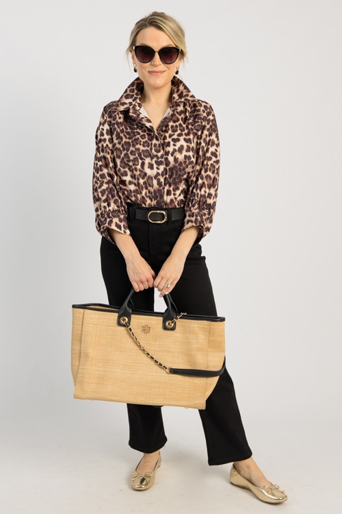 Lillian Leopard Button Blouse