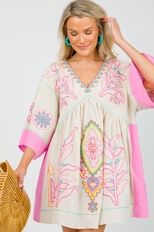 Boho Embroidery Dress, Taupe Pink - 0515-170.jpg
