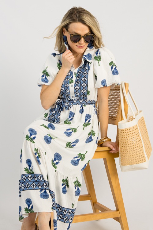 Carnation Blooms Maxi, Blue