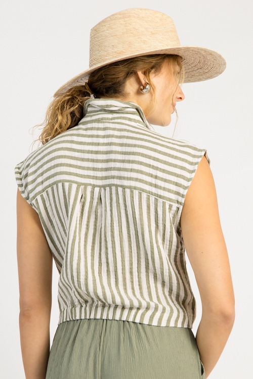 Tie Front Stripe Shirt, Chive - 0515-41.jpg