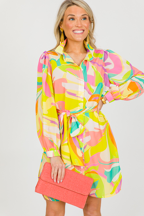 Summer Breeze Shirt Dress, Chartreuse