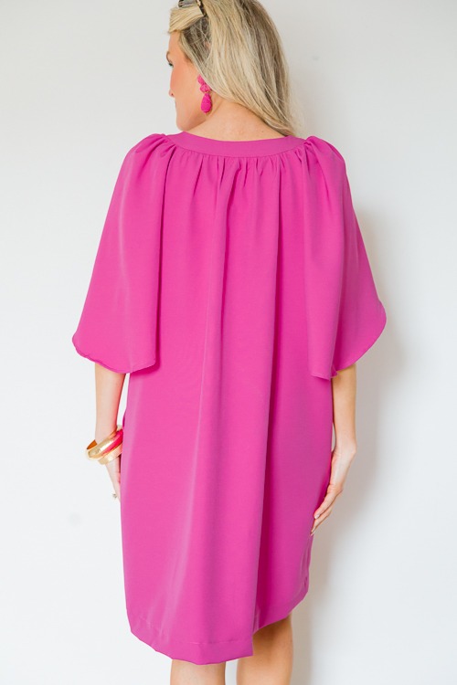 Flutter Sleeve Dress, Pink - 0516-125.jpg
