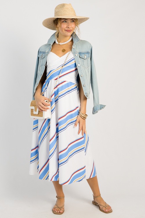 Nantucket Stripe Midi, Blue Red
