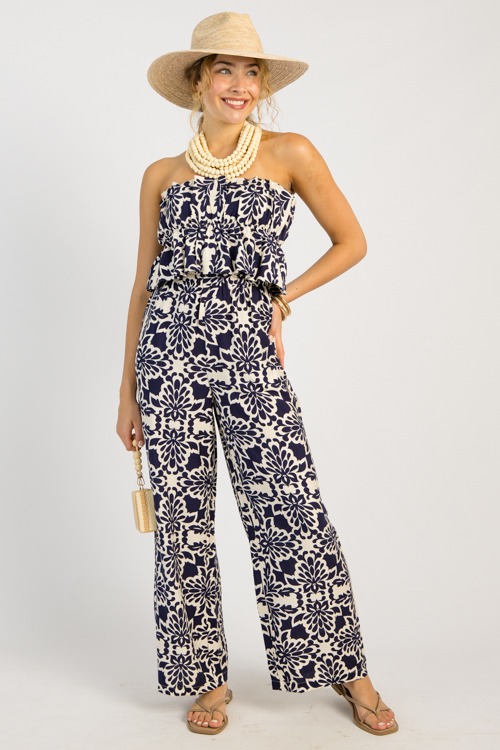 Printed Strapless Jumpsuit, Navy - 0516-24.jpg